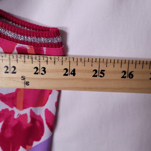 Susan Graver Maxi Dress XLP Floral Paisely Pink Liquid Knit - Picture 6 of 9